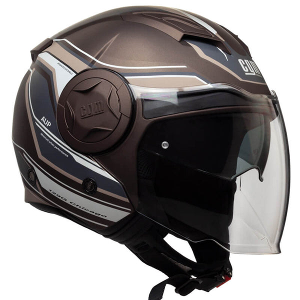 acquista Casco Jet per Scooter Visiera Lunga CGM Chicago 129G Marrone Opaco