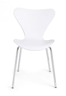 Set 4 Sedie 50x49,5x82 cm Tessa in Plastica Bianco-3