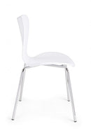 Set 4 Sedie 50x49,5x82 cm Tessa in Plastica Bianco-5