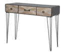 Console Oklahoma 100x38,5x80 cm in Ferro e MDF Marrone e Nero-3