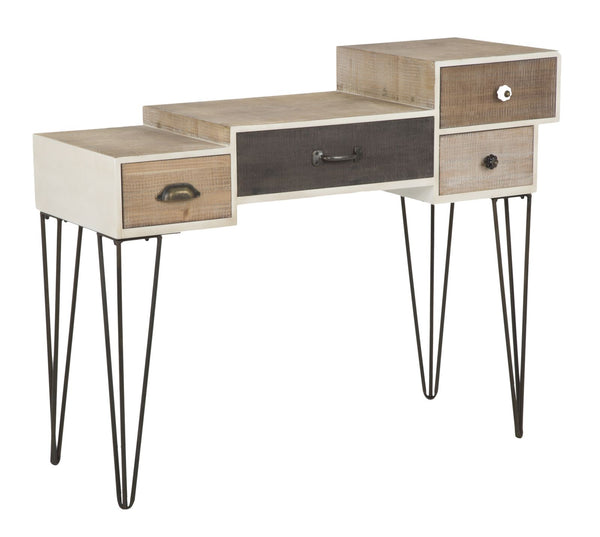 Console Raw 106x44x85 cm in Ferro e MDF Marrone e Nero sconto