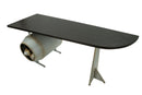 Scrivania Aviator 181x70,5x71 cm in Ferro e MDF e PU Nero e Grigio-4