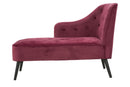 Chaise Longue Paris 132x62x90 cm Legno Spugna e Velluto Sintetico Bordeaux e Nero-2