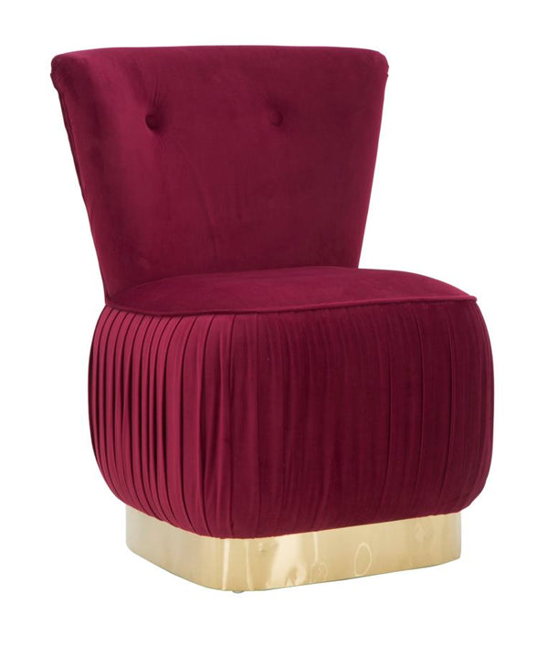 prezzo Poltrona Lady Bordeaux 60x55x79 cm in Legno e Spugna e in Ferro e Poliestere Bordeaux e Oro