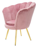 Poltrona Vienna Rosa 85x70x88 cm Spugna e Tessuto e Metallo Rosa e Oro-5