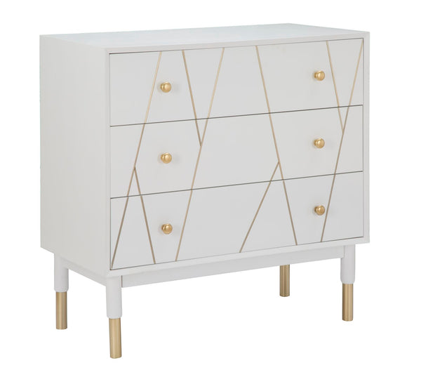 online Cassettiera Luxy 80x40x80 cm in Legno e MDF e in Ferro Bianco e Oro