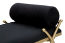 Panca Ribbon Nera 112,5x49x53 cm in Ferro e MDF e Spugna e Poliestere Nero e Oro-5