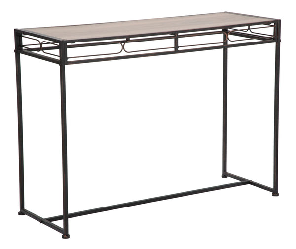 prezzo Console Essential 110x40x80 cm in Ferro e MDF Nero e Marrone