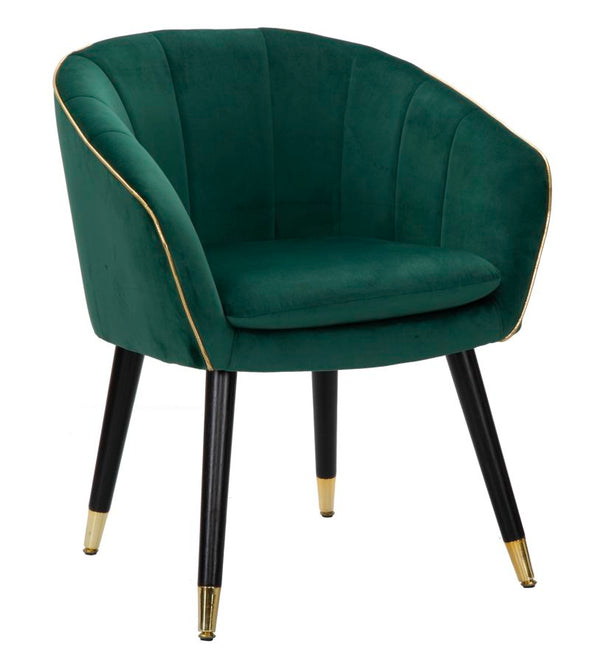 Poltrona Paris 62x58x78 cm in Legno Spugna Metallo e Poliestere Verde e Oro online