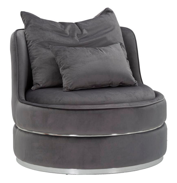 Poltrona Paris Space Grigio/Argento Ø84x72 cm in Legno e Spugna Grigio prezzo