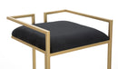 Sgabello Bar Obix 42x42x81 cm in Ferro e MDF e Spugna e Poliestere Oro e Nero-5