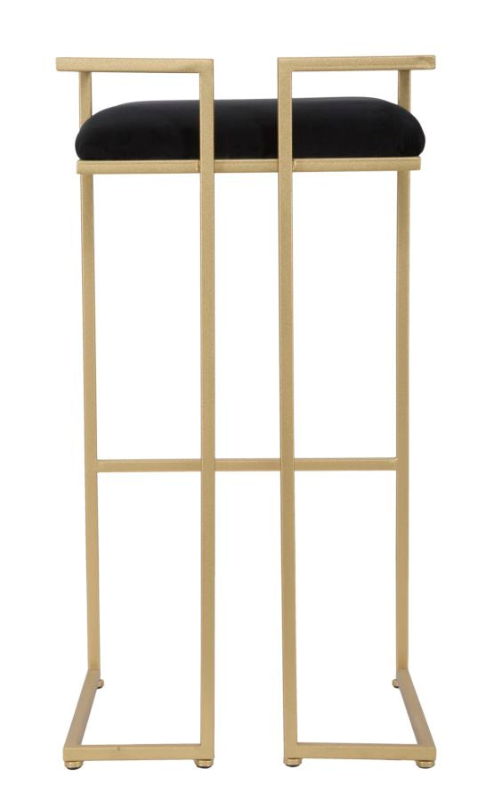 Sgabello Bar Obix 42x42x81 cm in Ferro e MDF e Spugna e Poliestere Oro e Nero-6