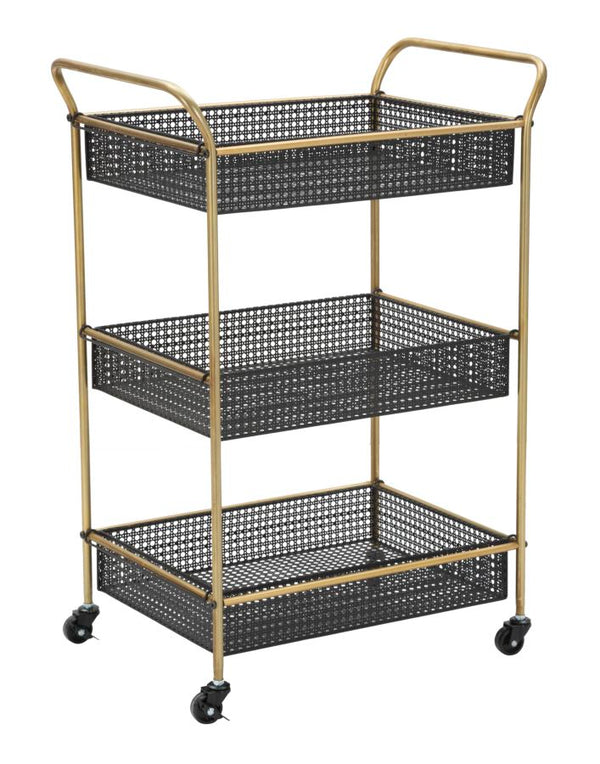 Carrello Fashion 56x37x81 cm in Ferro Nero e Oro online