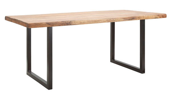 prezzo Tavolo da Pranzo Yellowstone 180x90x77 cm in Legno di Acacia e in Ferro Marrone e Nero