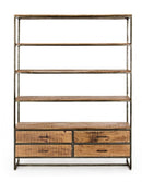 Libreria 4 Ripiani 4 Cassetti 145x35x190h cm Elmer -3