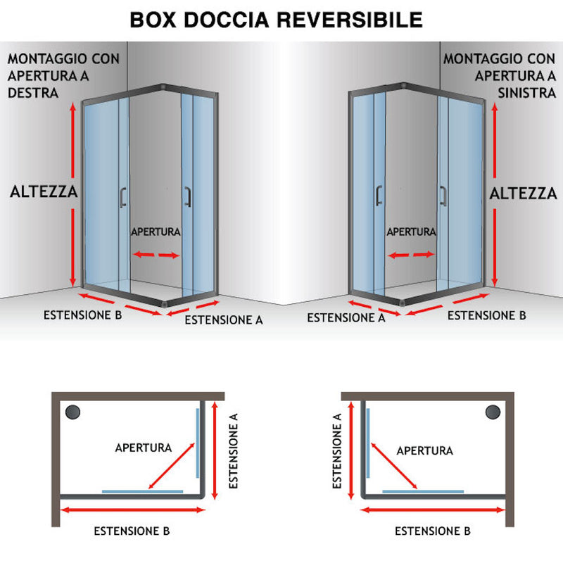 Box Doccia Angolare 1 Anta Scorrevole in Cristallo Opaco 6mm H198 Fosterberg Viborg Duo Varie Misure-9