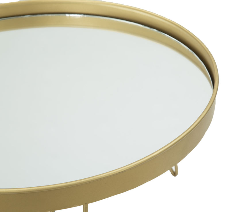 Svuota Tasche Glam Oro/Mirror Ø36,5x22 cm in Ferro e Specchio Oro-5