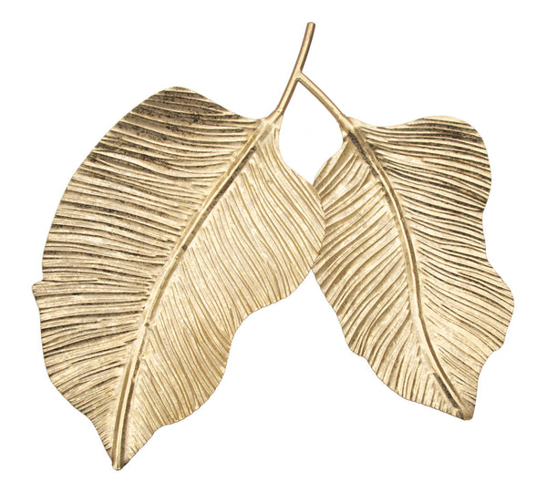 Svuota Tasche Double Leaf 38x3x39 cm in Ferro Oro prezzo