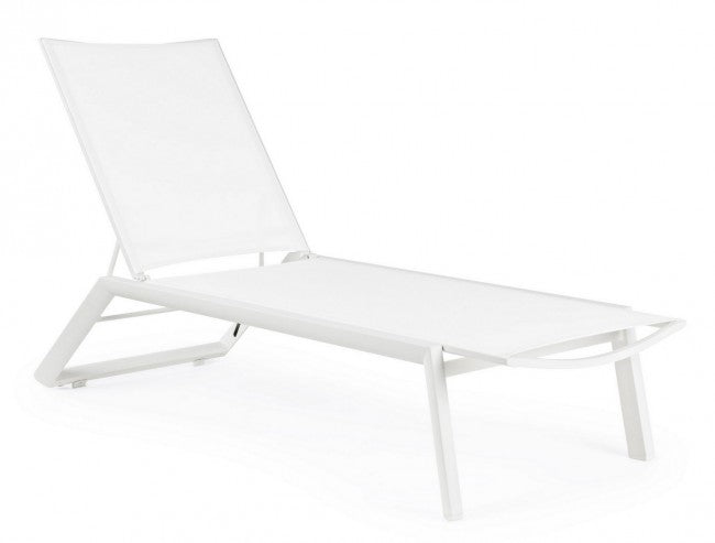 Set 4 Lettini Prendisole da Giardino 67x194x95h cm Cruise con Ruote Bianco -2