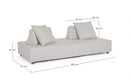 Divano con Cuscini 200x90x32h cm Piper Sand-2