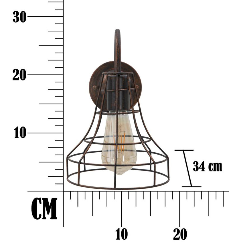 Lampada da Muro Industry 34x18x27 cm in Ferro-8
