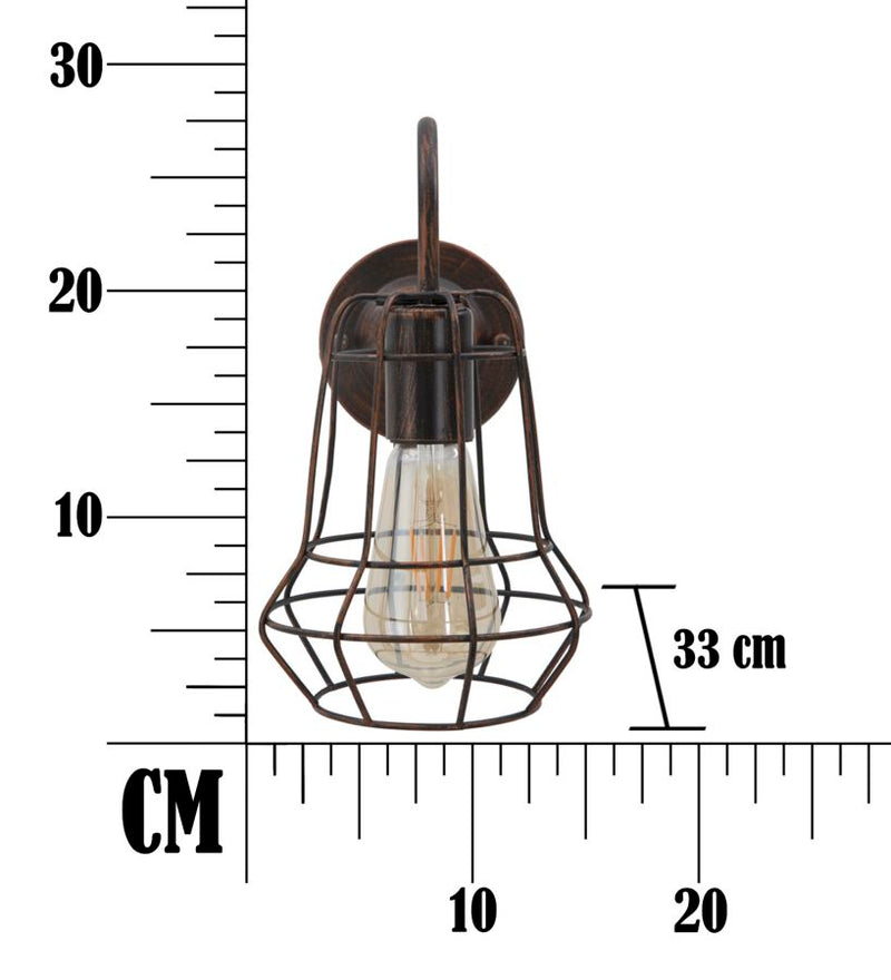 Lampada da Muro Industry 33x15x27,5 cm in Ferro-8
