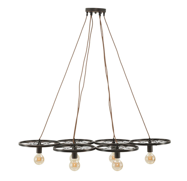 acquista Lampadario Indust Circle 6 Luci 110x60x6 cm in Ferro