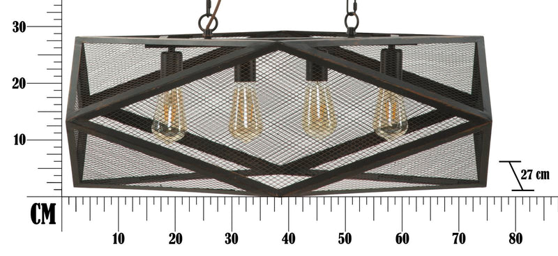 Lampadario Cage 75x27x28 cm in Ferro-10