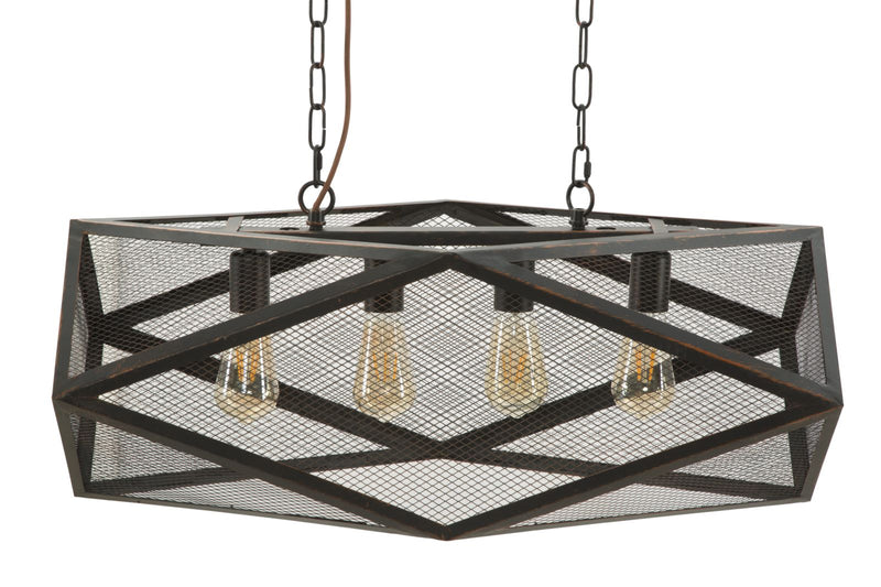 Lampadario Cage 75x27x28 cm in Ferro-5