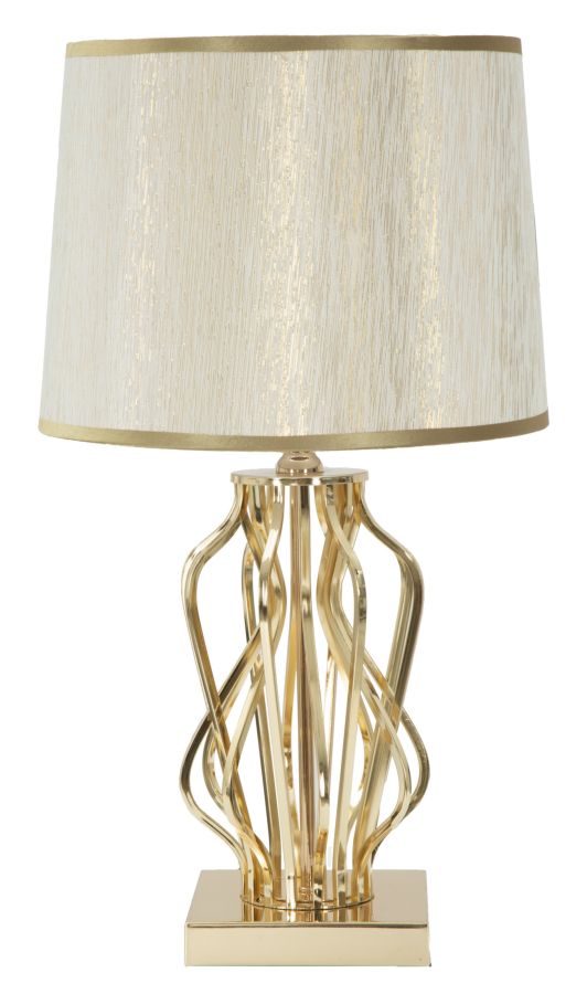 prezzo Lampada da Tavolo Glam x Ø30x52 cm in Ferro Plastica e Poliestere Oro e Crema