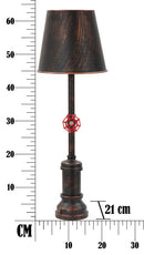 Lampada da Tavola Manhattan Simple Ø21x64 cm in Ferro Nero Rame e Rosso-9