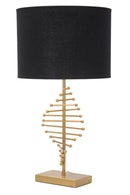 Lampada da Tavolo Glam Sticky Ø34x65 cm in Ferro Plastica e Poliestere Nero e Oro-5