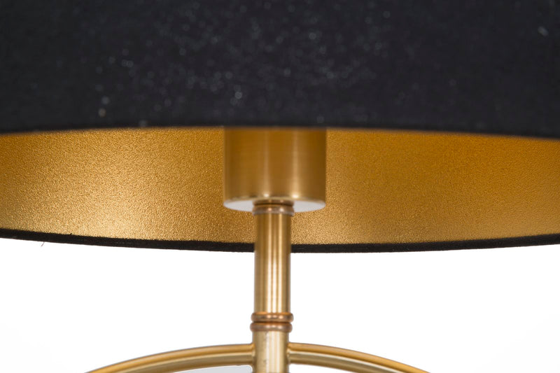 Lampada da Tavolo Glam Fluy Ø40x60,5 cm in Ferro Plastica e Poliestere Nero e Oro-8