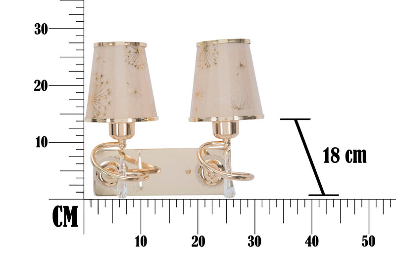 Lampada da Muro Glam Ring Doppia 32x18x27 cm in Ferro e Plastica Oro-10