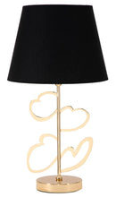 Lampada da Tavolo Glam Harts Ø30x54,5 cm in Ferro e Tessuto Nero e Oro-1