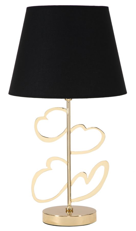 prezzo Lampada da Tavolo Glam Harts Ø30x54,5 cm in Ferro e Tessuto Nero e Oro