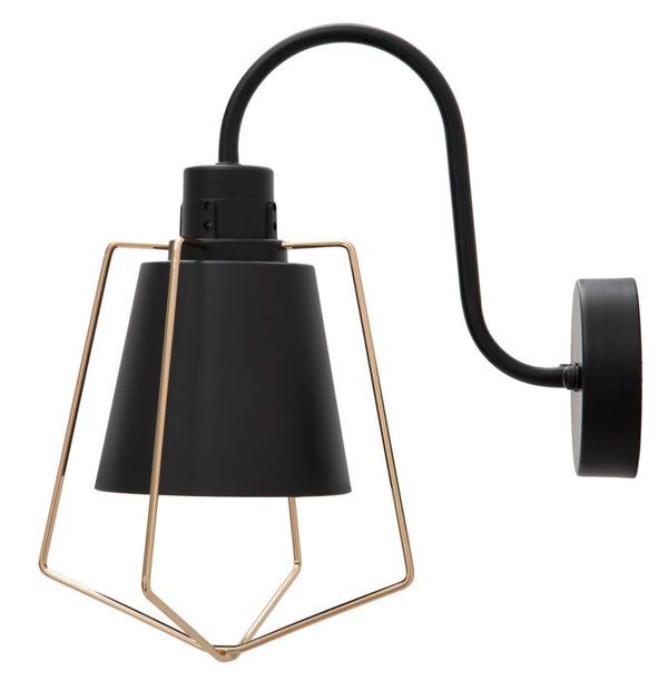 Lampada da Muro Elegant -D- 18x28x28 cm in Ferro Nero e Oro sconto