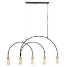 Lampadario Darky M 104x5x50 cm in Ferro Oro e Nero-1