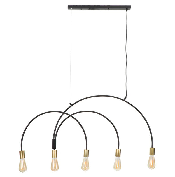 Lampadario Darky M 104x5x50 cm in Ferro Oro e Nero prezzo