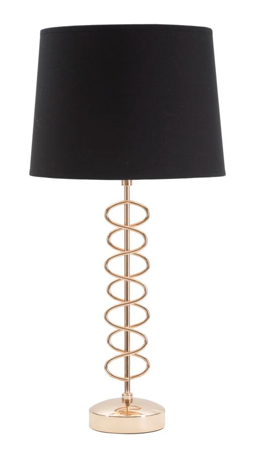 acquista Lampada da Tavolo x Ø30x61,5 cm in Ferro Carta e Tessuto Oro e Nero