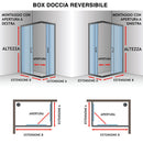 Box Doccia Angolare 2 Ante Battenti in Cristallo Trasparente 4mm H198 Fosterberg Maribo Duo Varie Misure-4