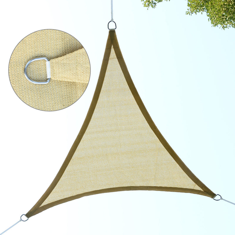 Tenda Vela da Giardino Triangolare 5x5x5m Beige -9