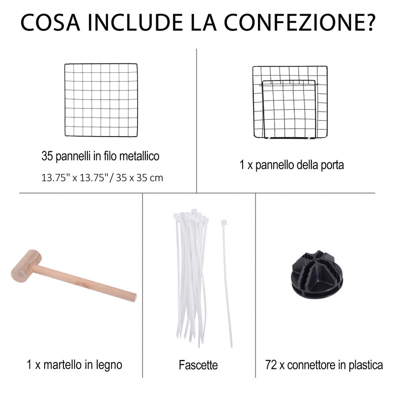 Recinto per Cani Gatti Cuccioli Roditori Recinzione Rete Gabbia 8 Pezzi  61x61 cm Nero – acquista su Giordano Shop