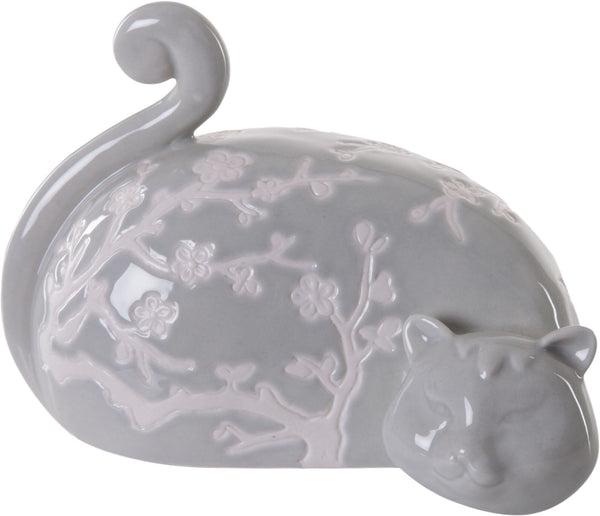 Gatto Soft 20x11,5 cm in Ceramica Grigio sconto