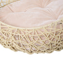 Cuccia in PVC Effetto Rattan per Gatti Ø56x35 cm con Cuscino  Beige-9