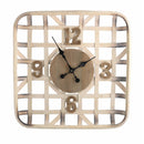 Orologio in legno naturale quadro cm 60,5x60,5x9-1