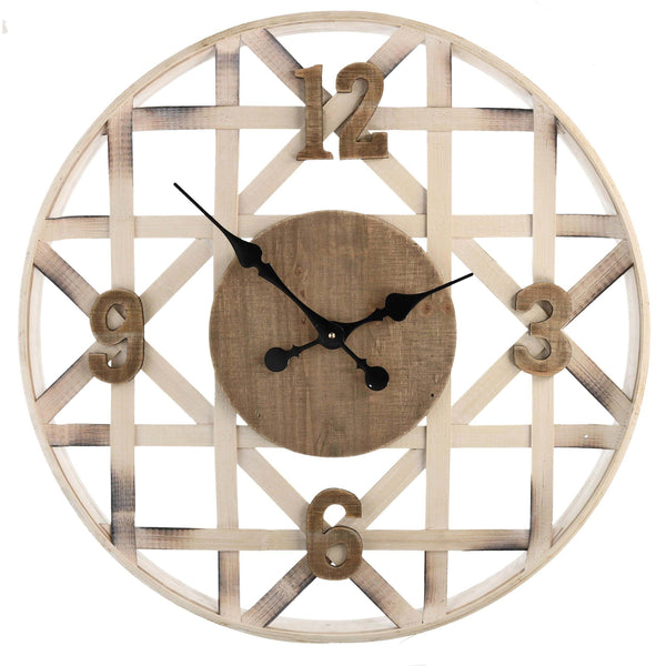 online Orologio in legno naturale tondo cm Ø60x6