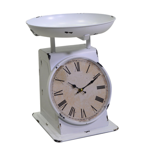 online Orologio a Forma di Bilancia in metallo bianco tondo cm 29x27x29