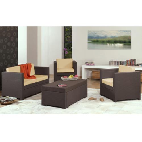 online Salotto Completo Riviera in Resina Effetto Polirattan per Arredo Esterno Casa Giardino