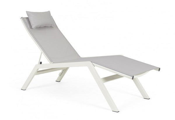 Lettino Chaise Longue da Giardino 65,5x177x105h cm con Cuscino Poggiatesta Krion Lunar online